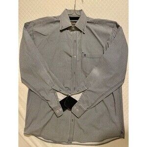 Mens Large Rafter C Long Sleeve Button Up Shirt, 98% Cotton 2% Spandex